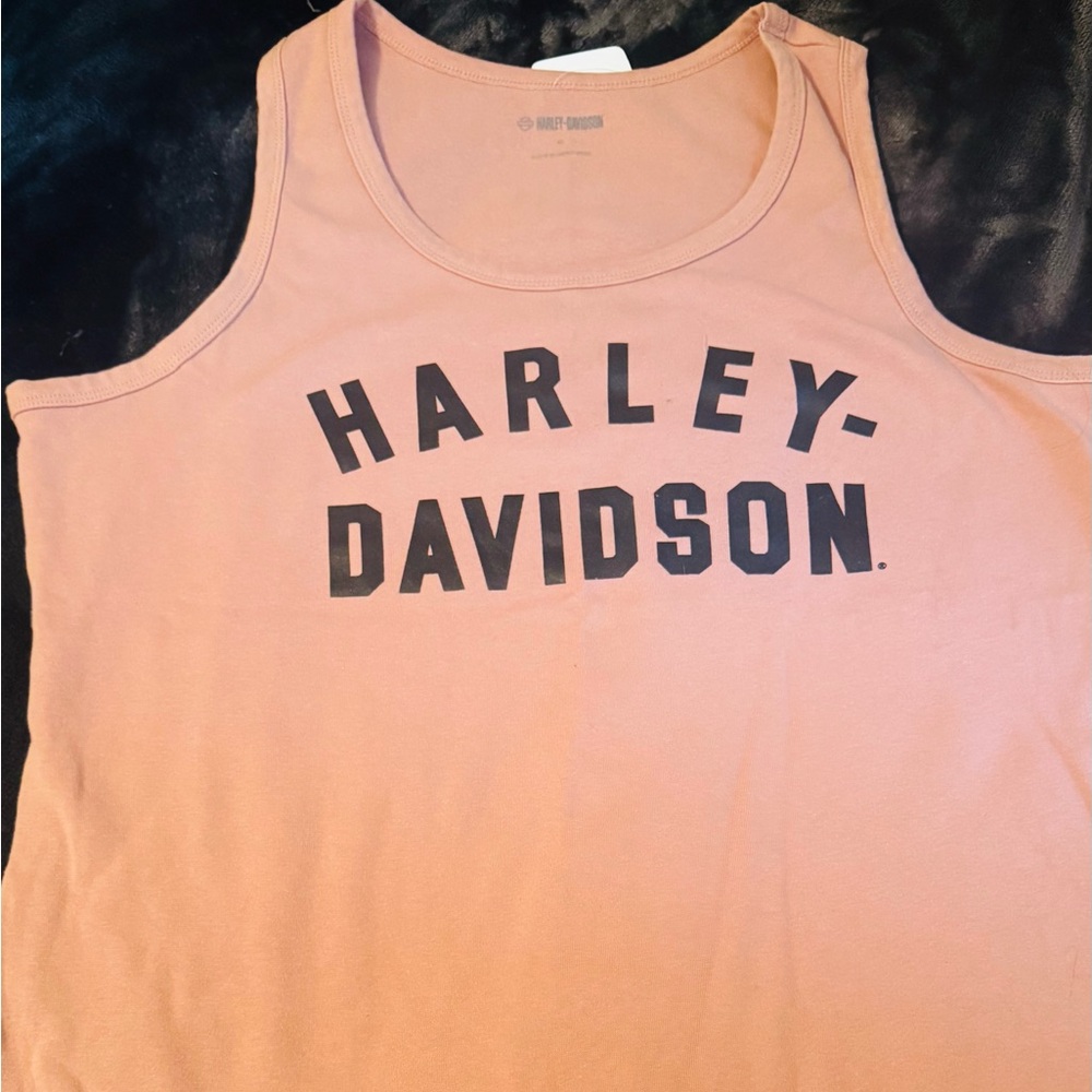 Harley-Davidson Peach Knit Tank with Subtle Black Logo